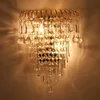 Moderne Crystal Golden Crown Slaapkamer Beddenides Wandlichten Trap Corridor Mirror Front Wall Sconces Balcony Hallway Wandlampen