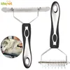 Double Side Pet Fur Dog Brush Cat Grooming Deshedding Trimmer Large Dogs Tool Dog Comb Pet Brush Rake Grooming Products 6c406567162