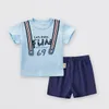 2018 verão roupas infantis roupas de bebê de algodão moda masculina bebê calças 1-3 anos de idade menino de duas peças terno