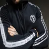 2018 Mäns nya sidostration Patchwork Hoodies Zipper Mode Hooded Långärmad Elastiska Män Gym Hoodies Sweatshirts