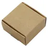 50 Stück 4 x 4 x 2 cm braunes Pappkarton, handgefertigte Seifen-Schmuck-Accessoire-Verpackungsbox, Kraftpapier, Geburtstagsgeschenke, Basteln, Ring-Aufbewahrungs-Verpackungsbox