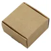 50 stycken 4x4x2 cm brun pappersbräda handgjorda tvål smycken tillbehör packning box kraftpapper födelsedag gåvor hantverk ringförvaring packning låda