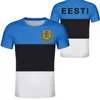 Estonie unisexe jeune étudiant personnalisé nom numéro t-shirt drapeau National personnalité sauvage couples décontracté t-shirt vêtements
