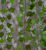 240 см длина искусственные зеленые виноградные лозы большие листья обмотки винограда Зеленый лист плющ цветок ротанга для домашнего декора бар ресторан украшения