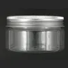 wholesale 18pcs/lot 100ml clear pet jar with aluminum lid ,plastic jar,Cosmetic Jar,plastic container,bottle