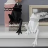 Estatuilla de rana de Origami de resina creativa nórdica, estatua de rana vintage, manualidades decorativas para el hogar, objetos de decoración de habitación, estatuilla de animal de resina