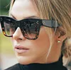 Mode solglasögon ramar lyx kvinnor märke designer leopard tryck katt ögon sommar stil överdimensionell ram toppkvalitet solglasögon beläggning lins
