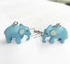 Linda resina cúbica elefante dangle brincos para mulheres meninas azuis cor cinza bonito desenho animado animal brinco brincos moda jóias