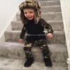 Ins baby jongens camouflage outfits katoenen top + camouflage broek 2 stks / set kinderen pak gratis verzending C1897