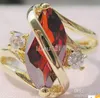 10k Real Yellow Gold Filled Lady's Ruby Ring # 8