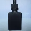 Atacado 30ml vazio preto preto fosco retangular vidro e líquido garrafa quadrado vidro essencial óleo gotinha garrafa