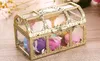 Coffre au trésor boîte à bonbons or argent Transparent en plastique boîtes de faveur de mariage boîte-cadeau de réception-cadeau pour bébé SN132