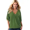 5XL nuovo stile cerniera camicetta in chiffon con scollo a V profondo camicetta da donna casual top camicia da donna estate allentata top mezza manica pullover caldo