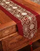 Elegant Chinese Knot Silk Satin Table Runner Decorative Coffee Damask Table Cloth Runners Rectangular Dining Table Mat L200 x W 33cm