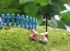 Bunny Fairy Garden Decorations Miniature White Pink artificial mini rabbits Microlandschaft resin crafts bonsai decoration