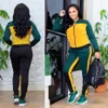 Haoyuan النساء قطعتين يتسابق الخريف الشتاء sweatsuit زائد حجم قمم والسراويل الدعاوى العرق رياضية 2 قطعة مطابقة مجموعات