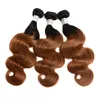 Malese 100 capelli umani tre pacchi 1B30 estensioni dei capelli Ombre onda del corpo dritto intero 1B 30 prodotti per capelli tinti5051804