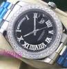 Luxury Watch Mens Platinum II Black Dial Diamond Roman Numerals Automatic Fashion Brand Men's Watch Wristwatch