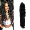 Naturlig svart Remy Micros Curly Grade 7A Mongolian Deep Curly Micro Loop Hair Extensions 100g 10 "-26" Micro Bead Hair Extensions