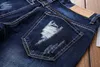 MORUANCLE Fashion Mens Washed Gerade Denim Hosen Ripped Distressed Patchwork Jeans Hose Blau Plus Größe 28-42