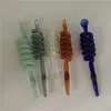 カラーマルチスカラーマルチスパイラルガラスパイプオイルバーナーパイプホーカーガラス喫煙パイプストレートボーン携帯用水管スパイラル装飾