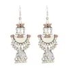idealway New 6 Colors Vintage Silver Bells Tassel Drop Dangle Earrings For Women Jewelry