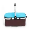 free shipping Household storage collection utensils storage basket Portable Foldable Thermal Insulation Picnic Basket Blue