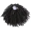 Divaswigs 55 cm, 22 "Puffs rabo de cavalo Afro Crespo Encaracolado Rabo de Cavalo Grampo na Extensão Do Cabelo Preto Marrom Cabelo Humano rabo de cavalo Pony Tail para as Mulheres