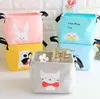 Cartoon opvouwbare opslagmanden Home Wasserij Mand Katoen Linnen Opslag Houder Kinderen Speelgoed Container Desktop Cosmetische Make-up Organizer