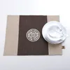 Tovaglietta grande ricamata in tessuto di lino cinese felice Tovaglietta rettangolare in cotone Piatto per pallet Tappetini per tavolo da pranzo alla moda Tappetino per caffè 31 x 40 cm