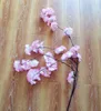 100pcs Fake Cherry Blossom Flower Branch Begonia Sakura Tree Stem 150cm Long for Event Wedding Party Artificial Decorative Flowers