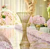 Piso vaso de metal vaso de flor Colunas Aisle Peça central Pillar Tabela Para Casamento metal ouro Flores Vasos Estrada Mencionado para Decoração do casamento