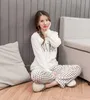 Dikke warme flanellen pyjama sets winter vrouwen twee stuk pyjama set cartoon vrouwelijke nachtkleding thuis kleding vrouwen pyjama pak S1015