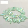 50g Titanium Clear Quartz Pendant Natural Raw Crystal Wand Point Rough Reiki Healing Prism Cluster Halsband Charms Craft