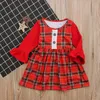 2018 New Baby Girls Scotland Plaids Dress Fashion Cute Flare Long Sleeve Dresses Kids Dress for 80-120CM