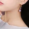 Boucles d'oreilles argent antique rétro violet super fée tempérament personnalité sauvage vent frais petites boucles d'oreilles femme