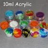 wholesale 3ml 5ml 10ml acrylic wax containers silicone jar dab wax containers silicone dab jar glass oil containers