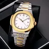 New Classic 5711 Two Tone Yellow Gold Blue Texture Dial 40mm A2813 Automatic Mens Watch Sports Watches Stainless Steel Puretime P2235J