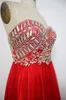 Błyszczący cekinowy ukochany długi czerwony tiul sukienka druhna formalne suknie weselne Suknie Nowe przybycie