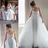 Elegante sweetheart zeemeermin trouwjurken met afneembare rok appliques kralen bruids bruidsjurken vestido de casamento robe de Mariee
