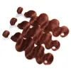 #33 Dark Auburn Virgin Peruanisches Echthaar-Bundle-Angebot mit Spitzenverschluss, 4x4-Körperwelle, gewellt, Kupferrot, reine Haarwebart-Erweiterungen