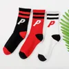 New Original Letter P Unisex Street Skateboard Socks Novelty Funny Lattice Motion Street Color Sock Personality Hip Hop Long Tube Stockings