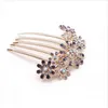 1pcs Fashion Crystal Flower Hairpin Metal Hair Clips Comb Pin for Women Female Hairclips Hair Comb Hair Accessories Styling Tool