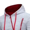 Nowy 2018 Moda Hip Hop Hoodie Bluza Mężczyźni Z Kapturem Dres Solid Color Sportswear Hoody Men Kurtka Zipper Pure Color Coat