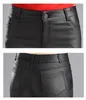 2018 Hiver Femmes Faux Pantalon En Cuir Capris PU Élastique Taille Haute Pantalon Extensible Mince Crayon Pantalon Leggings Femme Noir