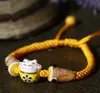 Bohemia Cute Lucky Cat Ceramic Beads Bracelet Carp Flags Red Rope Bangle Handmade Fashion Jewelry