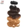 1B427 Brésilien Ombre Honey Blonde Blonde Bouteau Bundles trois tons 34 pièces 1224 pouces Remy Extensions de cheveux humains1130514