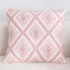 pink decorative throw pillow case embroidered chaise longue cushion cover geometric almofada ethnic floral cojines 45cm