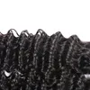 Deep Wavy Curly Pony tail Hairpieces wrap around Clip in Virgin human Hair Drawstring ponytail Hair Extension Natural 120g 16inch