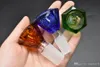 Thick Glass tobacco Bowls Diamond Shape Glass Bong smoking Bowls 14mm 18mm male Joint G Heady Colored bowl for Water Pipes Oil Rigs
